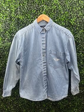 Dockers, Long Sleeve Jean Blouse, Women’s Size M, 100% Cotton